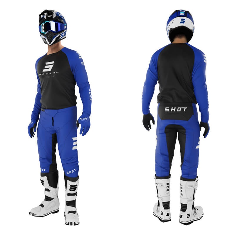 set mx komplet shot dres nohavice čierno modré - 3