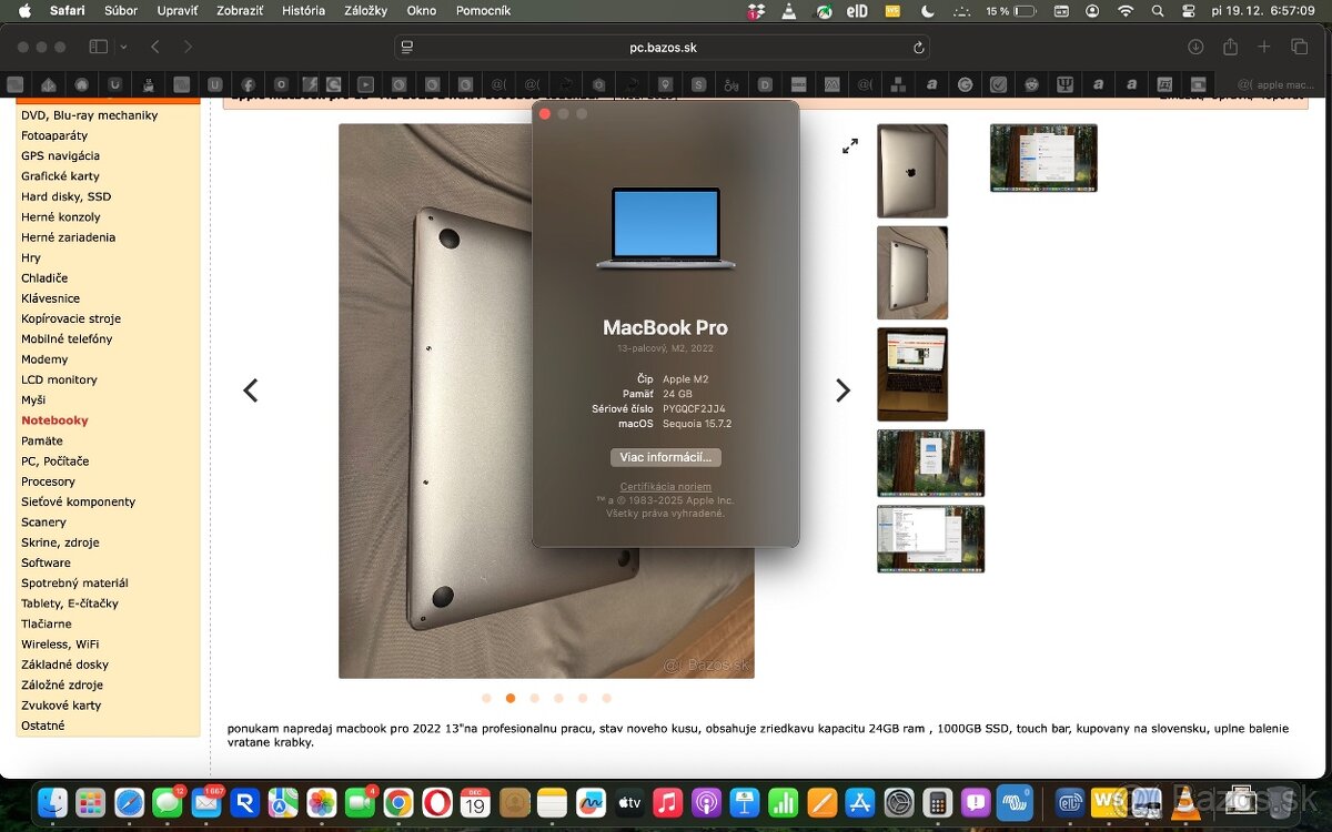 apple macbook pro 13" M2 2022 24RAM 1000SSD touchbar - 3