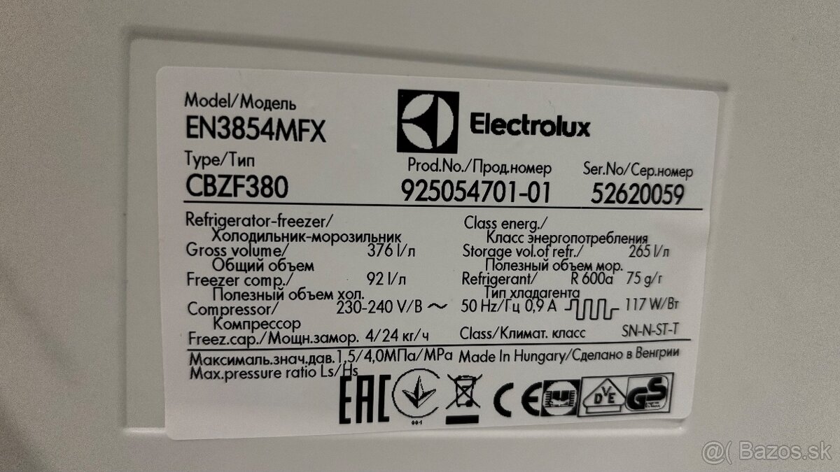 Chladnička s mrazničkou Elektrolux - 3