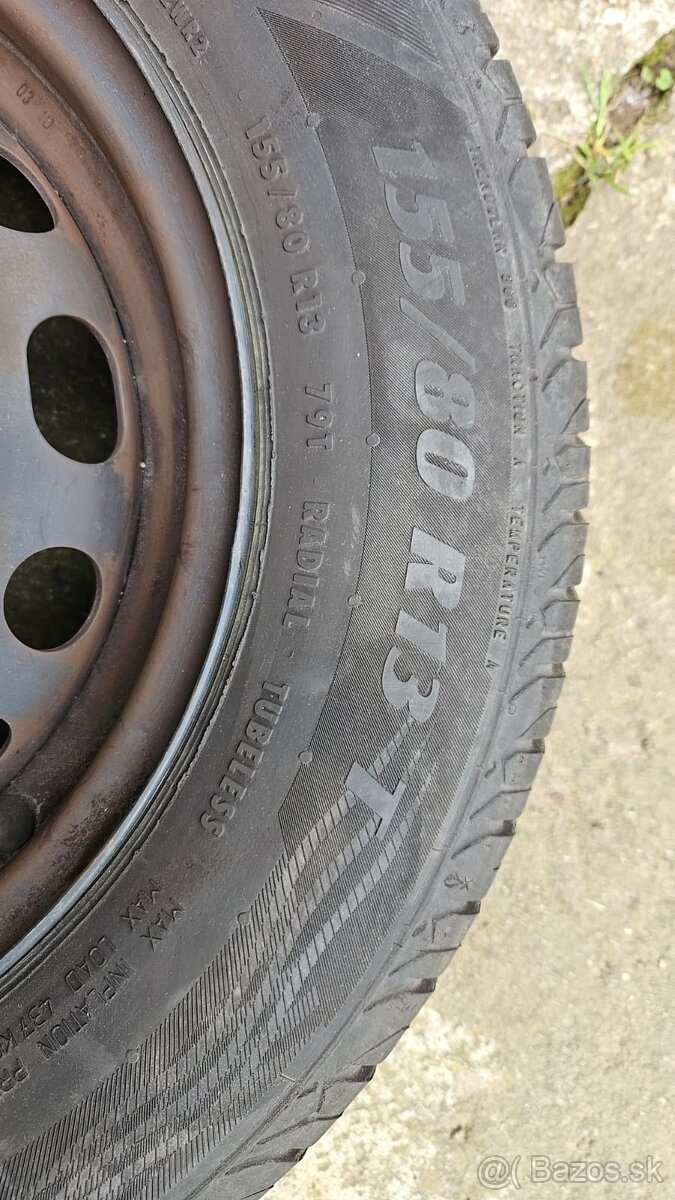 Predám letné pneumatiky na diskoch pre Opel Corsa C, 155/80 - 3