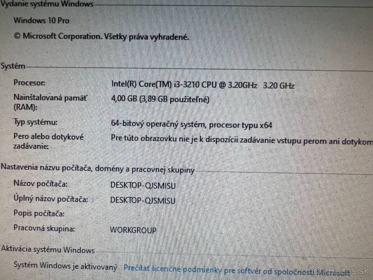 Počítač Dell 7010.Intel i3-3210 2x3,20GHz.4gb ram.250gb HDD - 3
