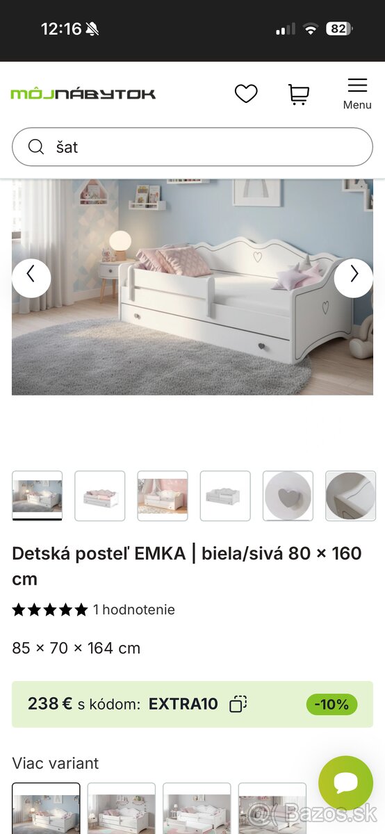 Detská posteľ 80 x 160cm - 3