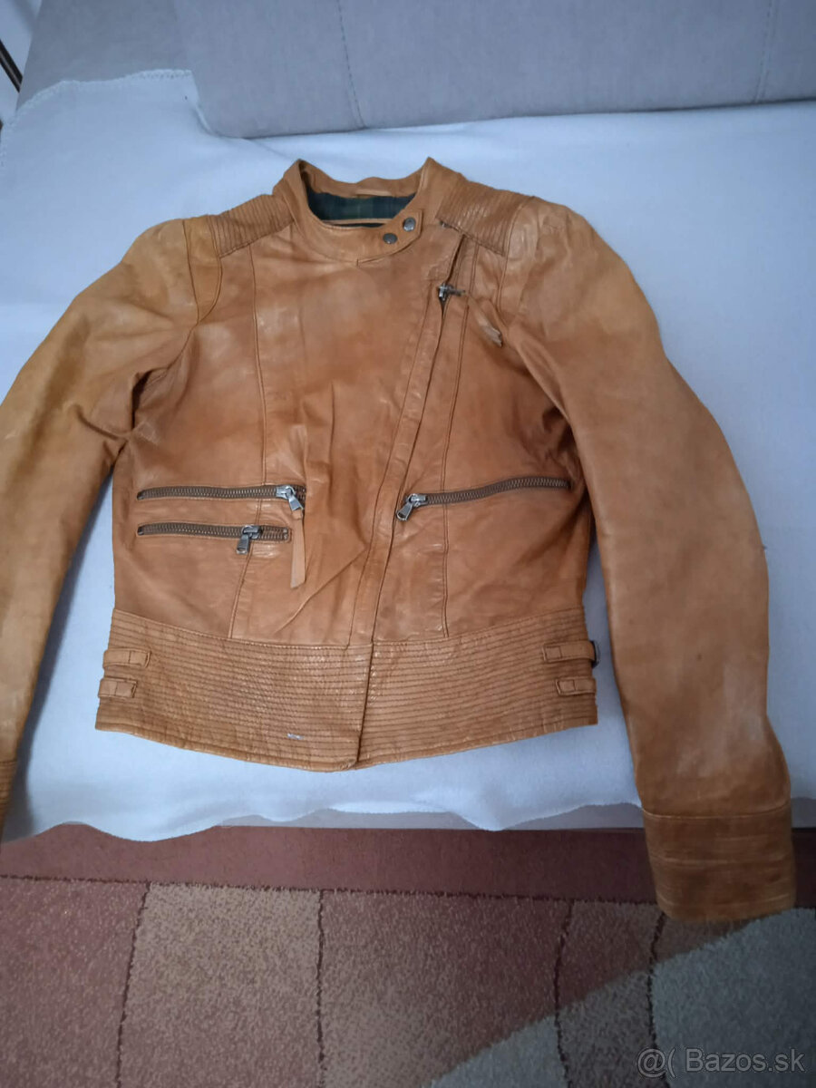 hnedá kožená bunda - 3