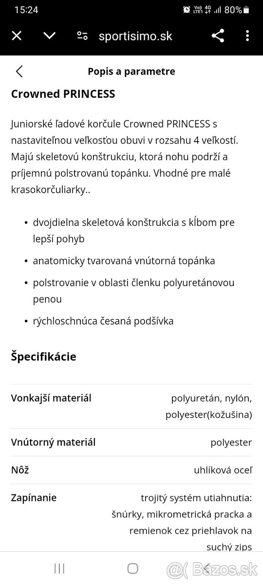 Predám dievčenské korčule veľkosť 29-32 - 3