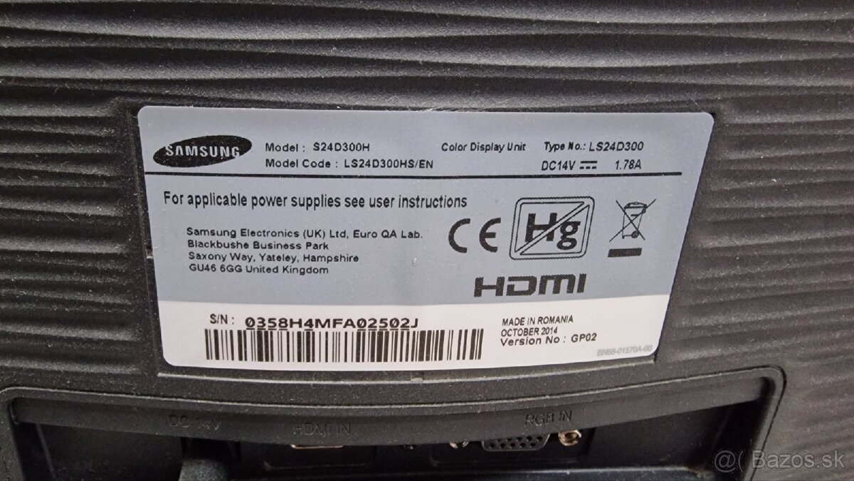 Monitor SAMSUNG S24D300H 24" - 3