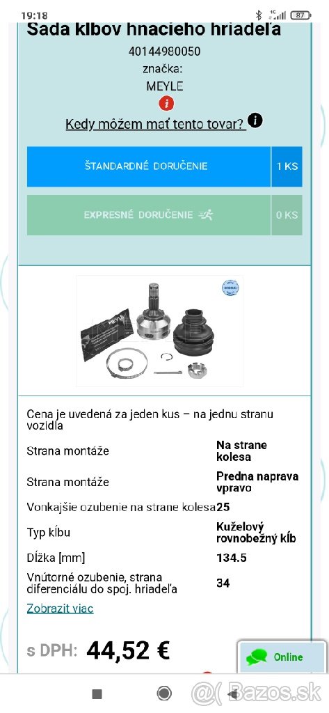 homokinetické kĺby Peugeot 307sw - 3