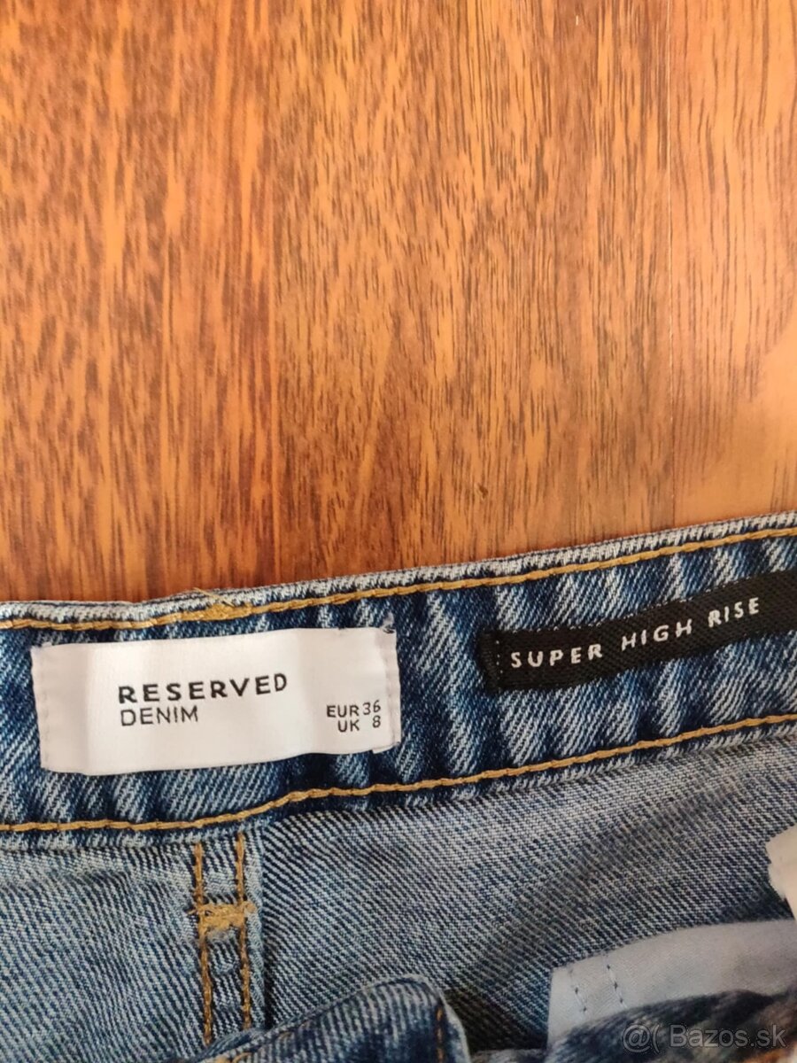 Reserved Super High Rise – dámské džíny, světle modré,36 - 3
