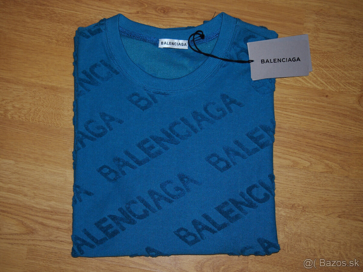 Balenciaga pánske tričko petrolejové - 3