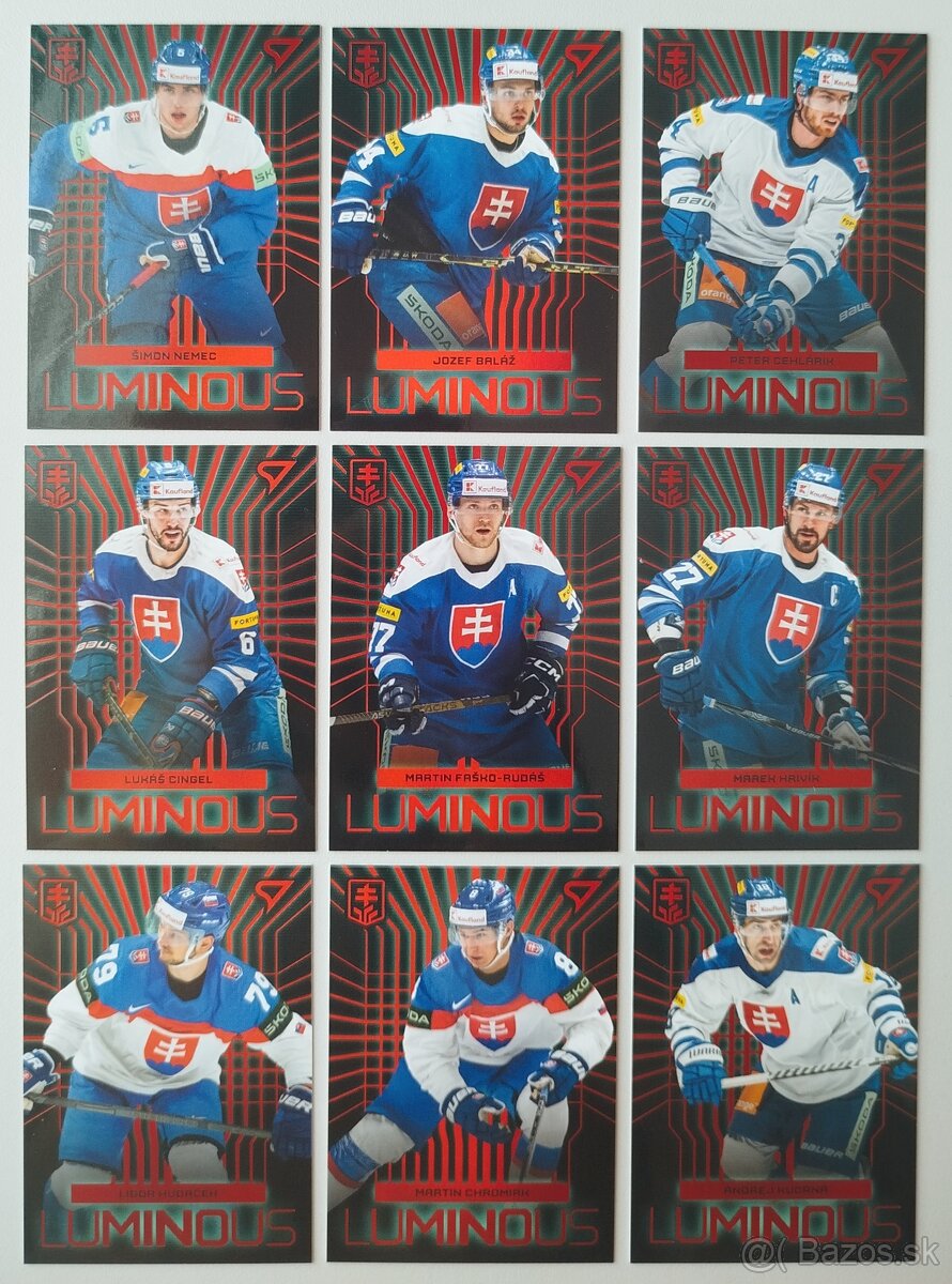 Hokejové kartičky HOKEJOVÉ SLOVENSKO 2024 - LUMINOUS - RED - 3