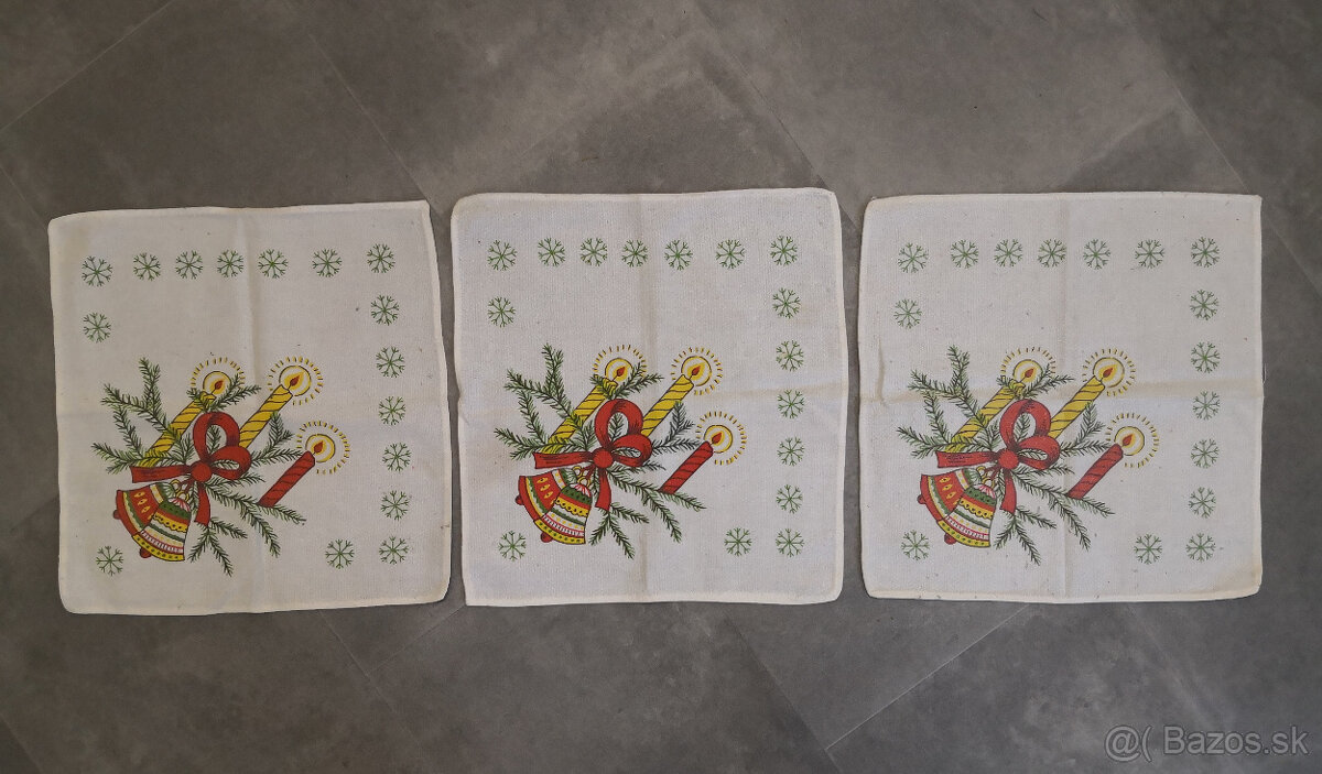 Staré vianočné obrusy 12ks - 3