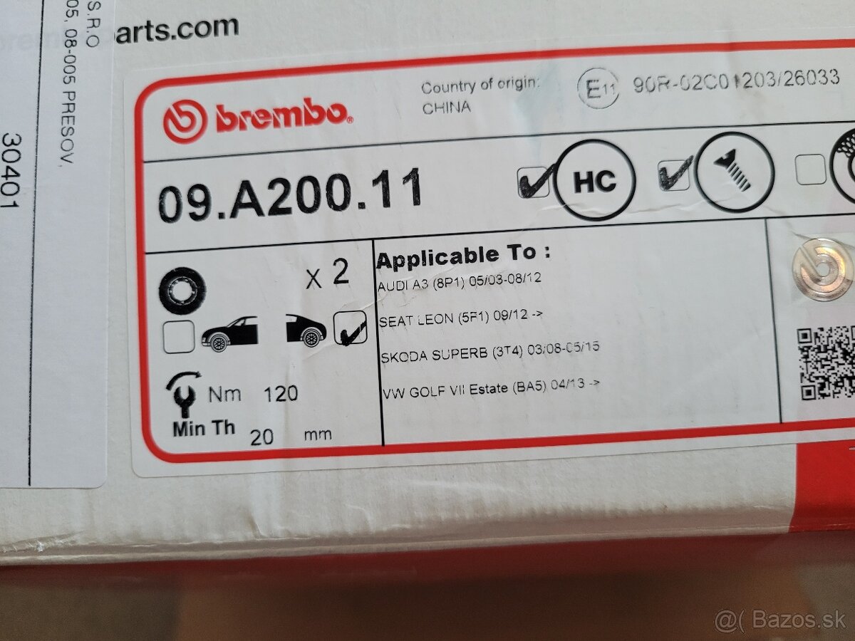 Zadné brzdové kotúče BREMBO - 3