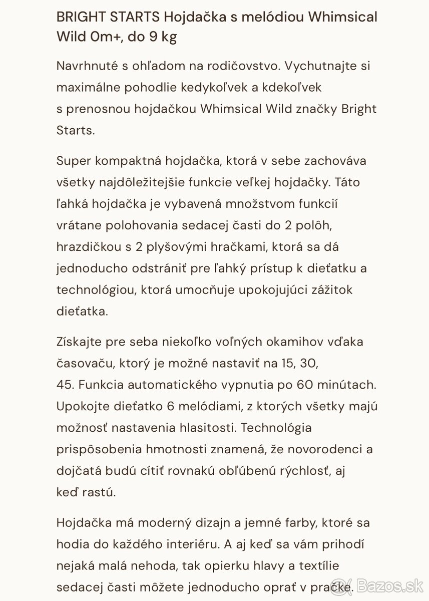 BRIGHT STARTS Hojdačka s melódiou - 3