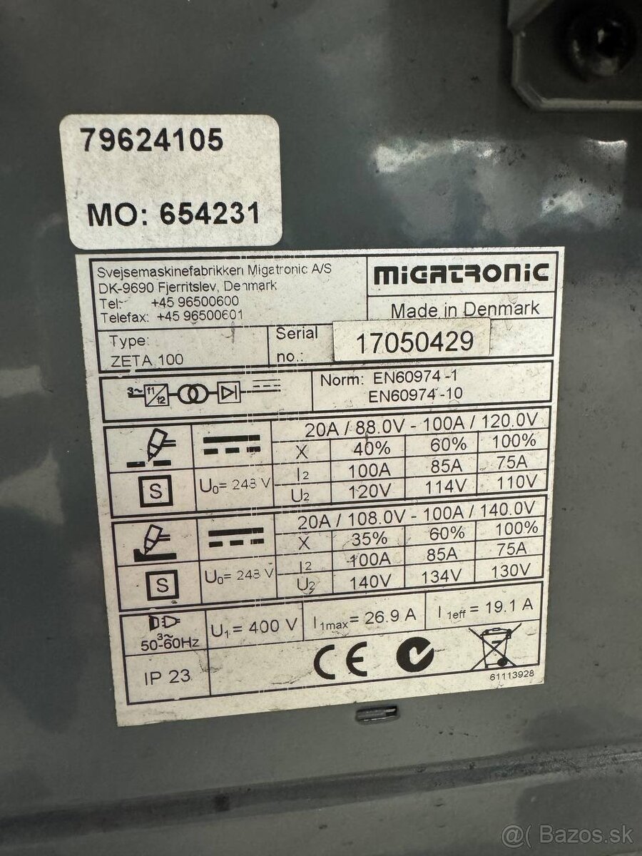 Plazmová řezačka Migatronic Zeta 100 + 6m hořák - 3