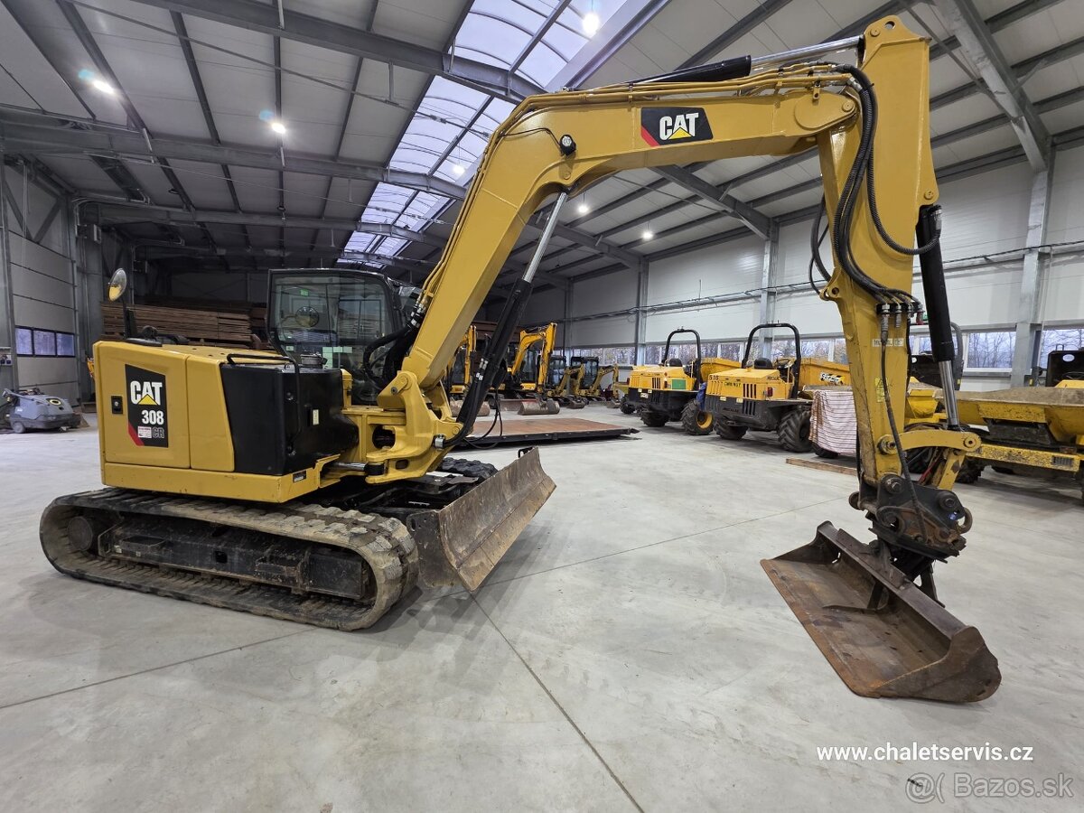 Pásový bagr CAT 308 CR, rok výroby 2019, 2803 mth, 3x lžíce - 3