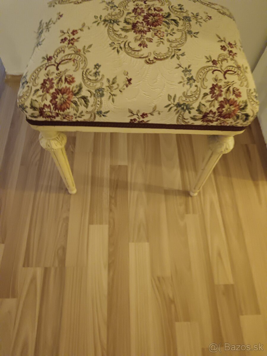 STAROŽITNE TALIANSKÉ KRESLO+TABURETKA OBDOBIE SECESIA - 3