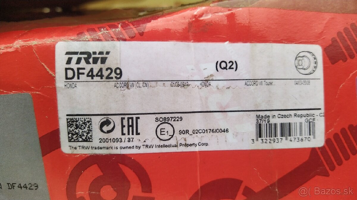 nové predné brzdové kotúče Honda Accord - 3