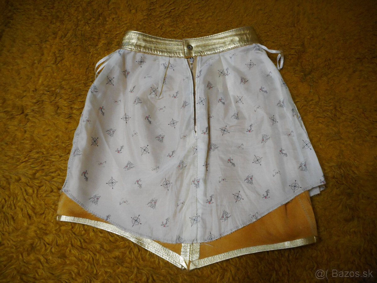 dievčenská zlatá koženková suknička 134-140cm - 3