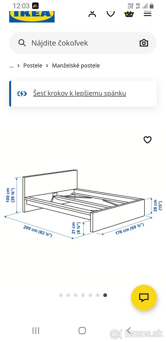 Manželská posteľ s roštami - 3