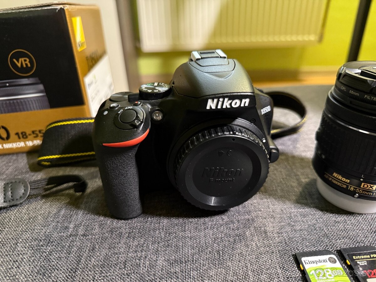 Nikon D3500 set – telo + 18–55mm, 2× batéria, 3x SD karta - 3