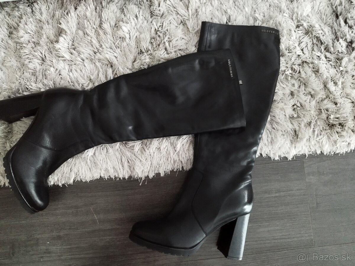 Kožené čižmy zn. Solo Femme 39 - 3