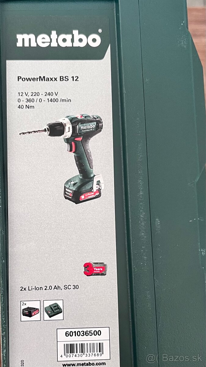 Skrutkovač AKU PowerMaxx BS 12 METABO - 3