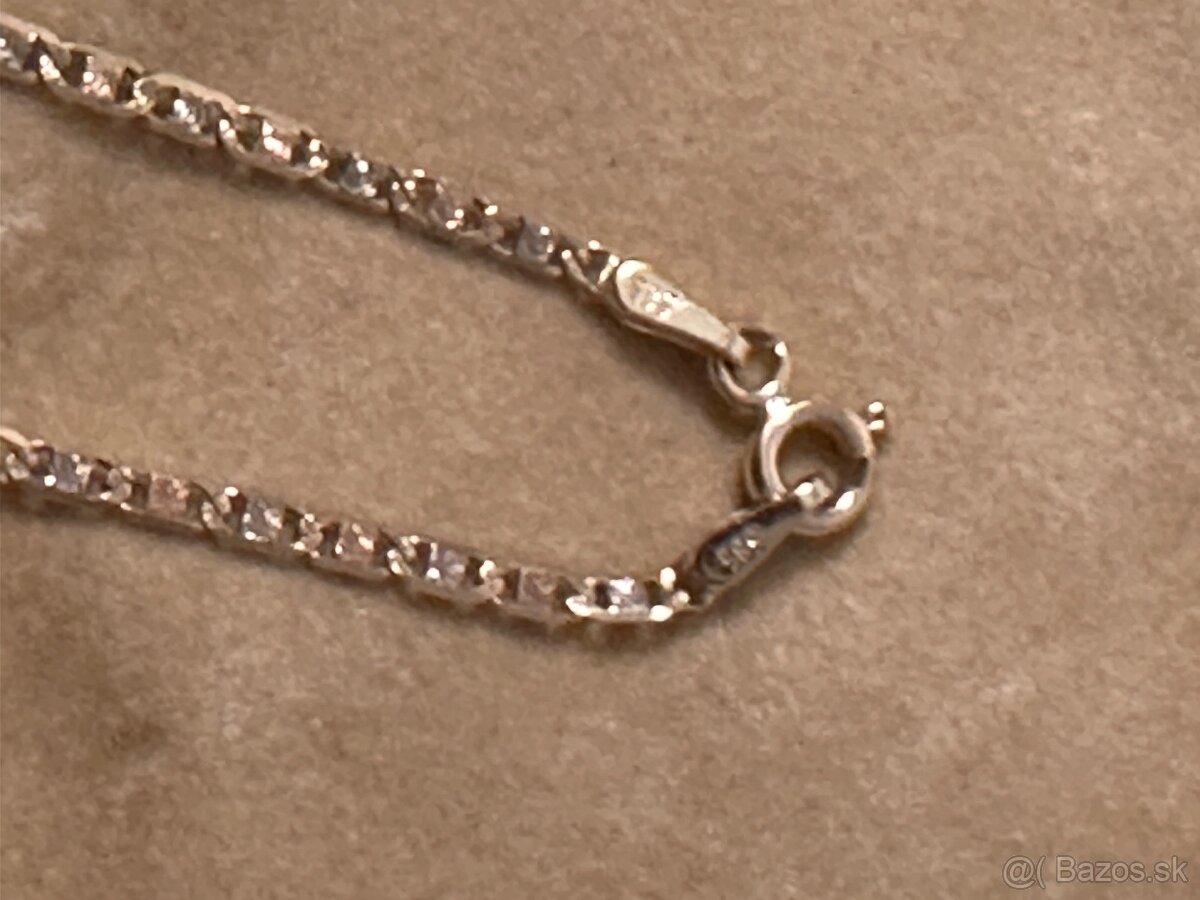 Krátka zlata retiazka trojfarebna 14kt zlato - 3