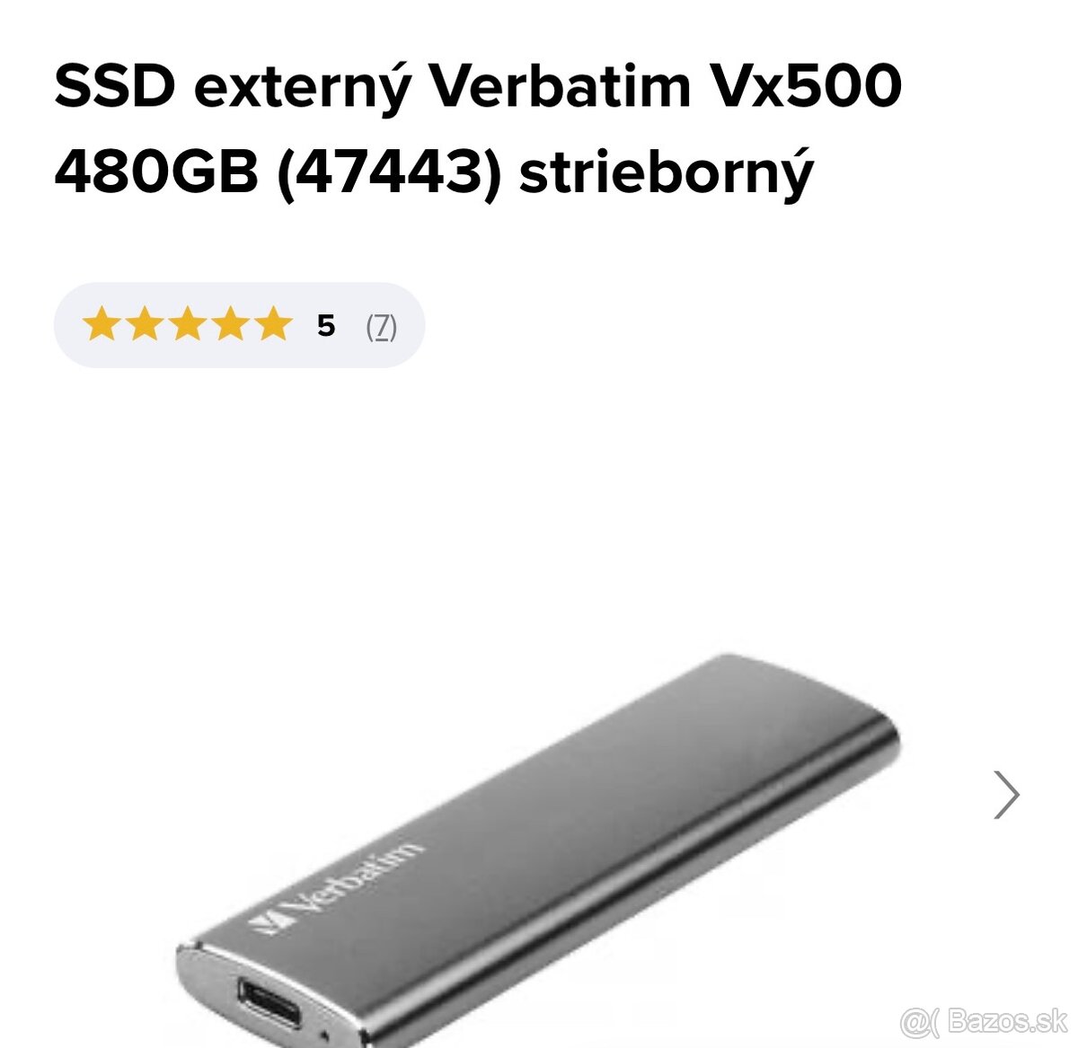 SSD disk externý Verbatim Vx500 480 GB - 3