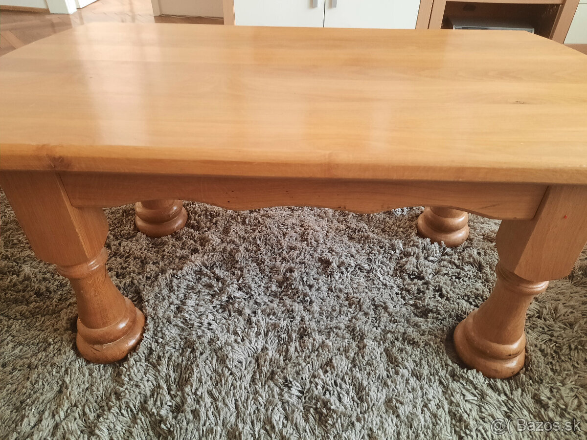 Konferenčný stolík do obývačky - masív / svetlý dub - 3