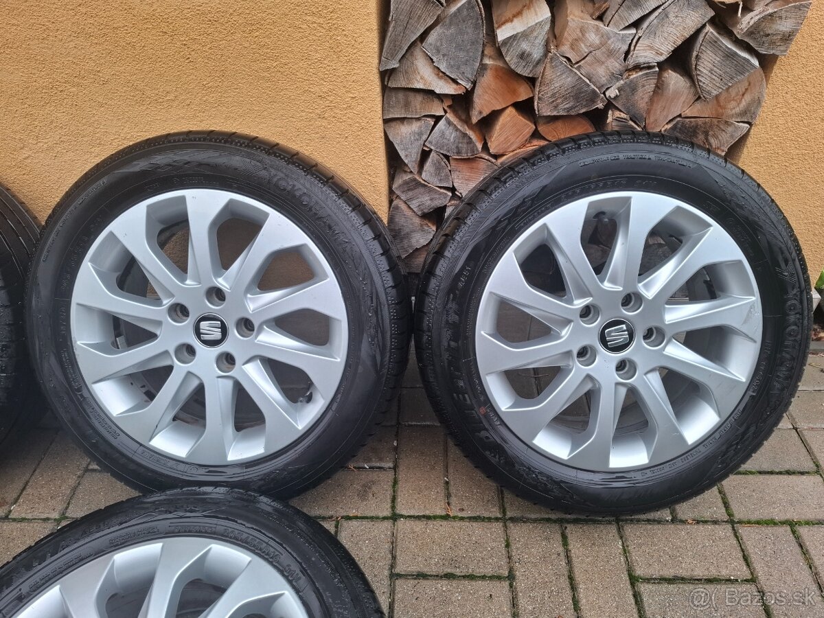 Alu disky 5x112 R16 Seat + 205/55 R16 letné pneumatiky - 3