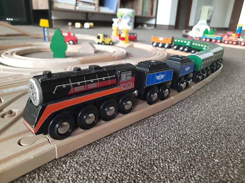 dreveny vlacik, drevena zeleznica, detska zeleznicka - 3