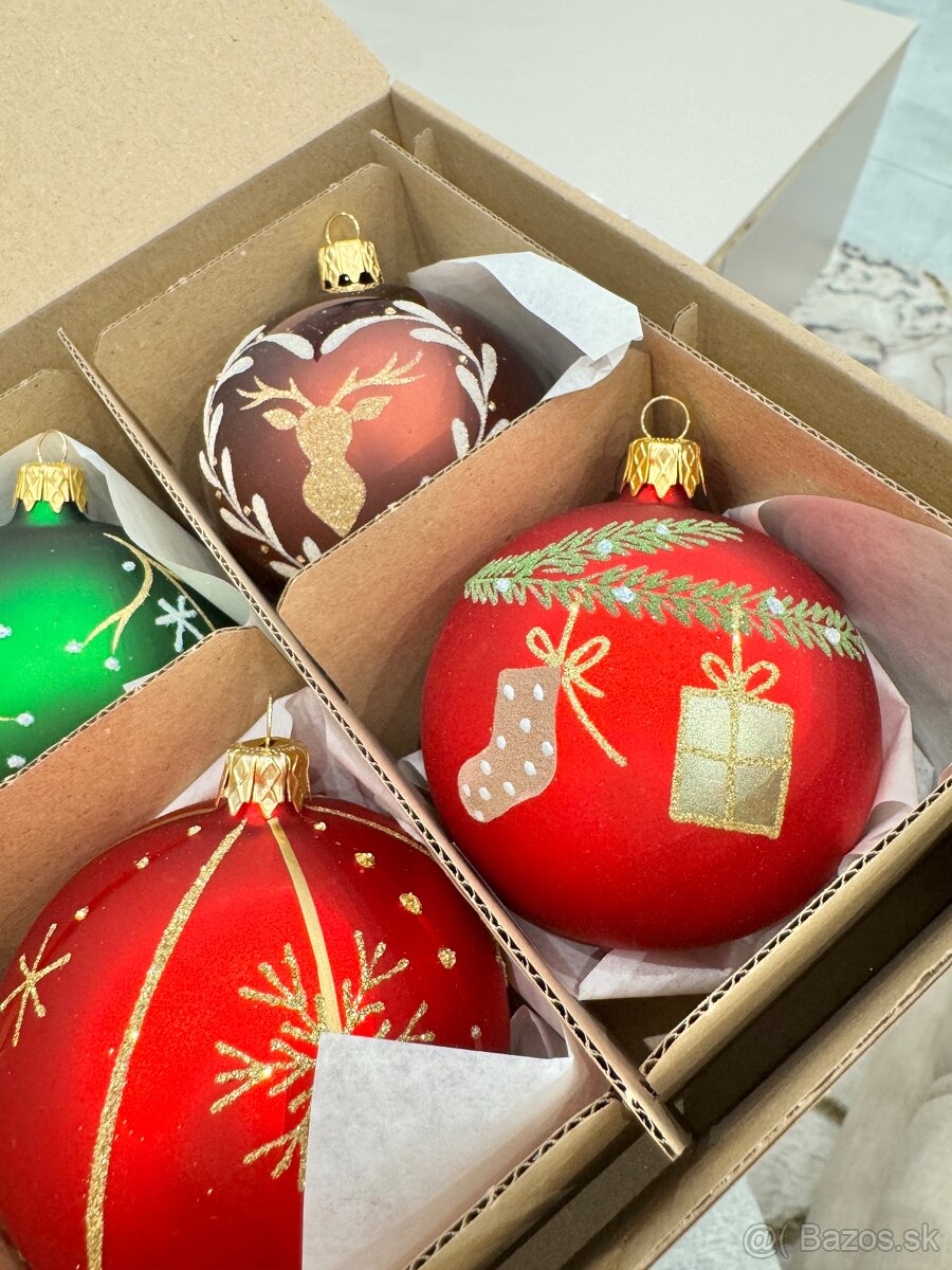 Vianočné ozdoby , vianočné sklenené gule - 3