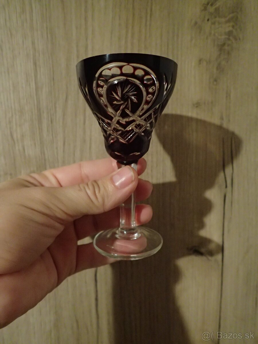 Rubínové sklo poháre cca 12cm - 3