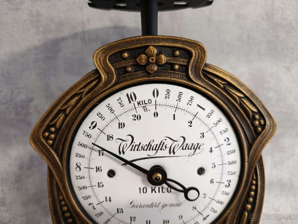 Velmi pěkné jednomiskové litinové 10kg váhy Deutsches r.1905 - 3