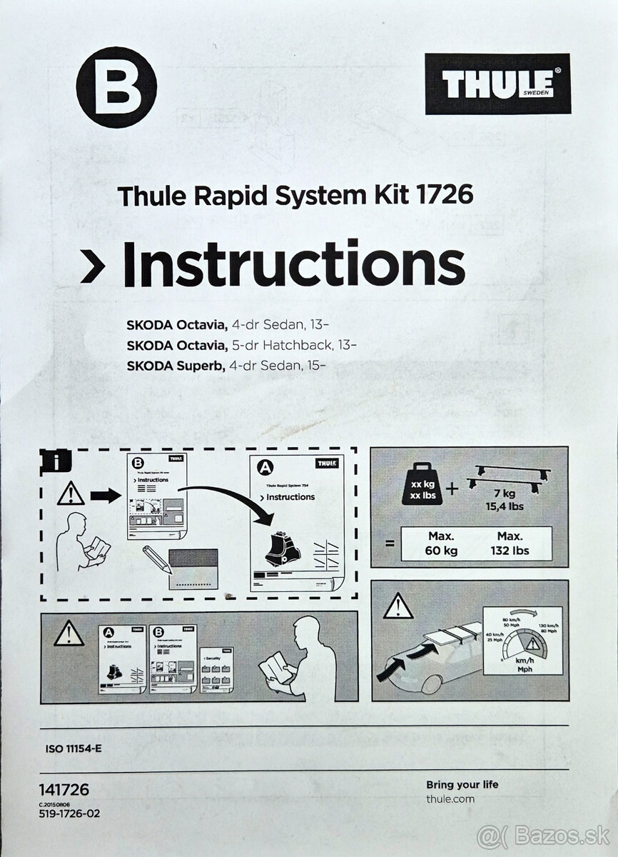 Thule strešný nosič Octavia 3 a Superb 3 sedan - 3