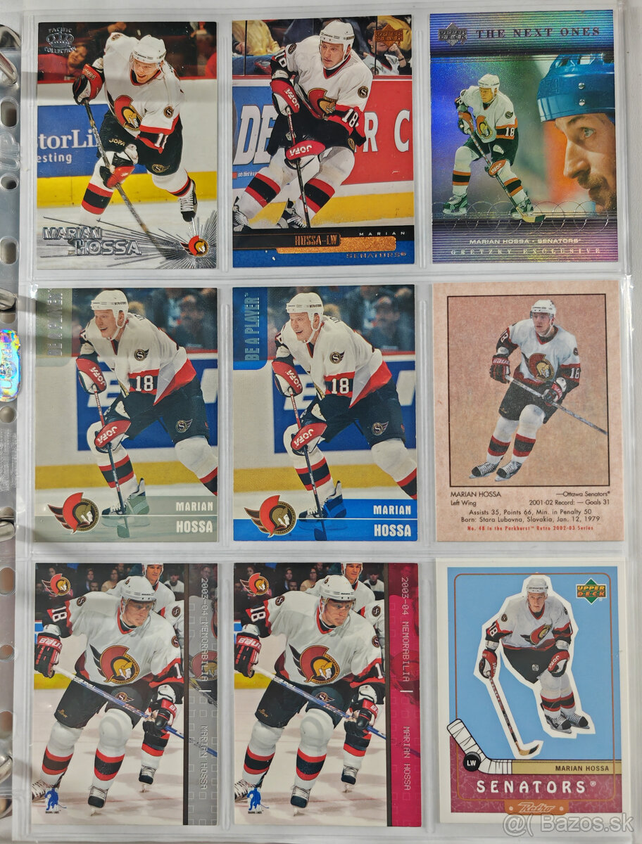 Predám hokejové kartičky Marián Hossa 3 - 3