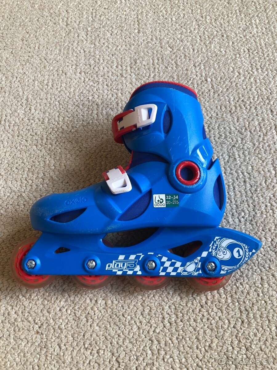 Detské kolieskové korčule Oxelo, nastaviteľná veľkosť 32-34 - 3