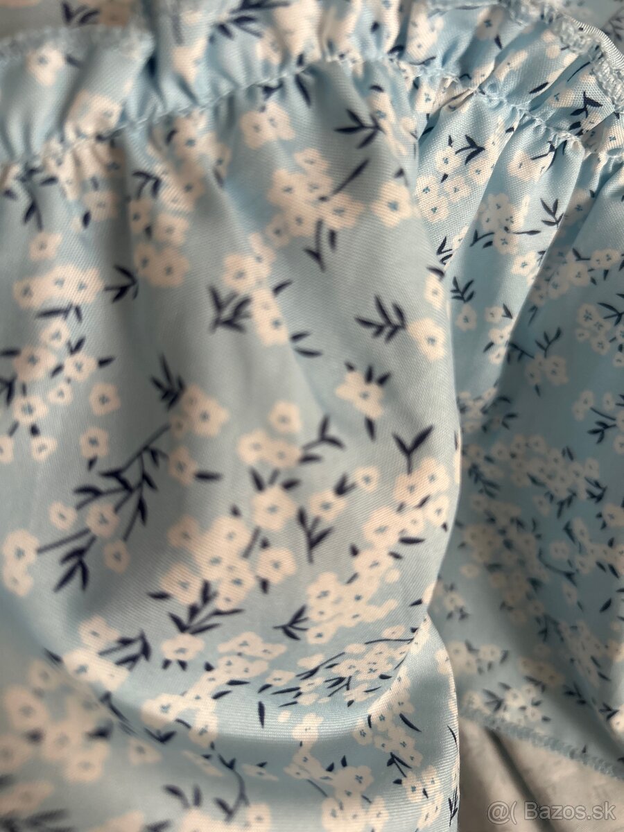 Krásne letné bleducko-modré saty vel. 150 - 3