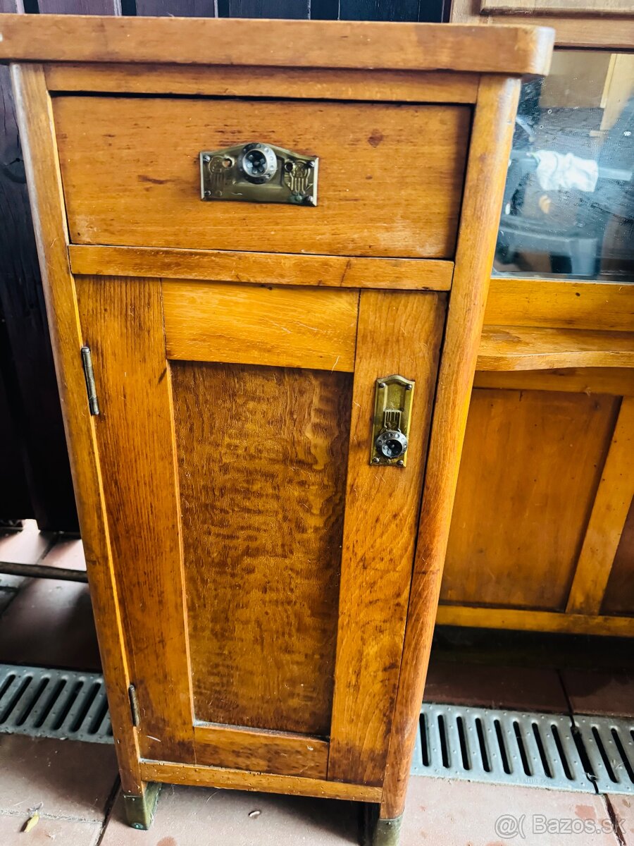 Starozitny toaletny stolik so zrkadlom dreveny - 3