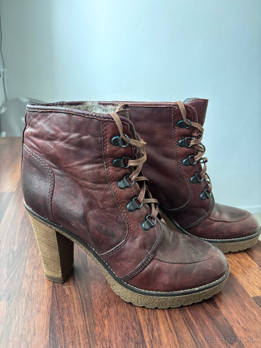 Kožené topánky na opätku - 3
