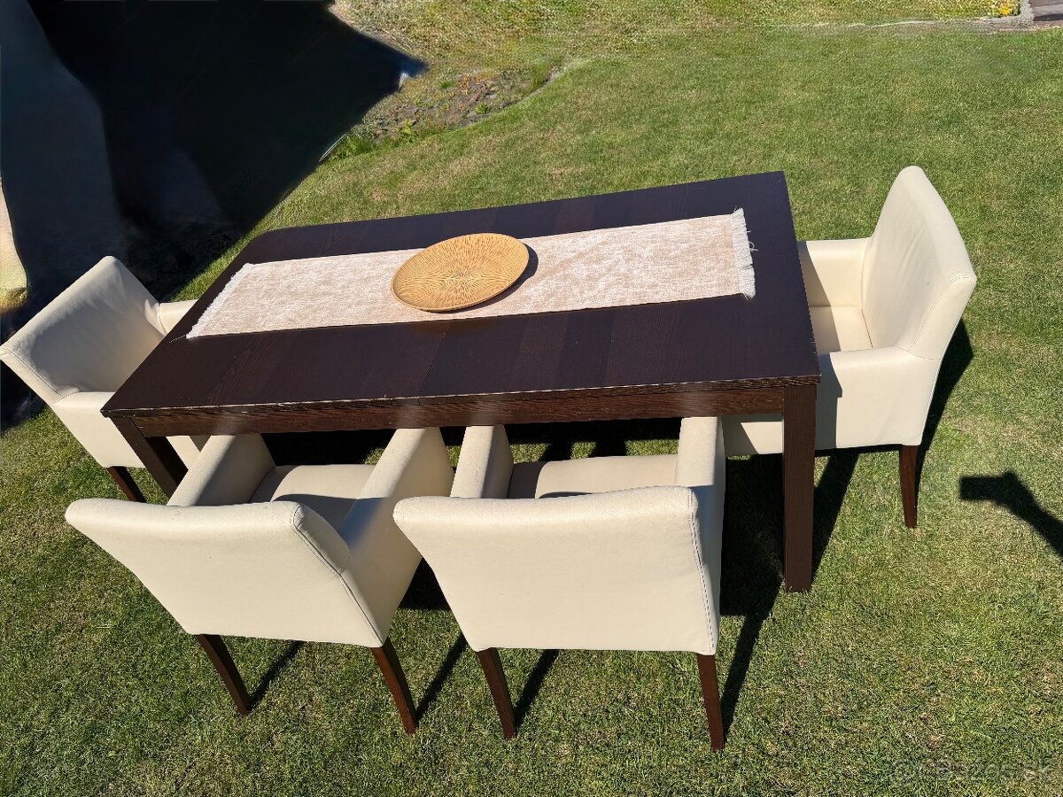 Stôl, 4 kreslá a lavica - 3