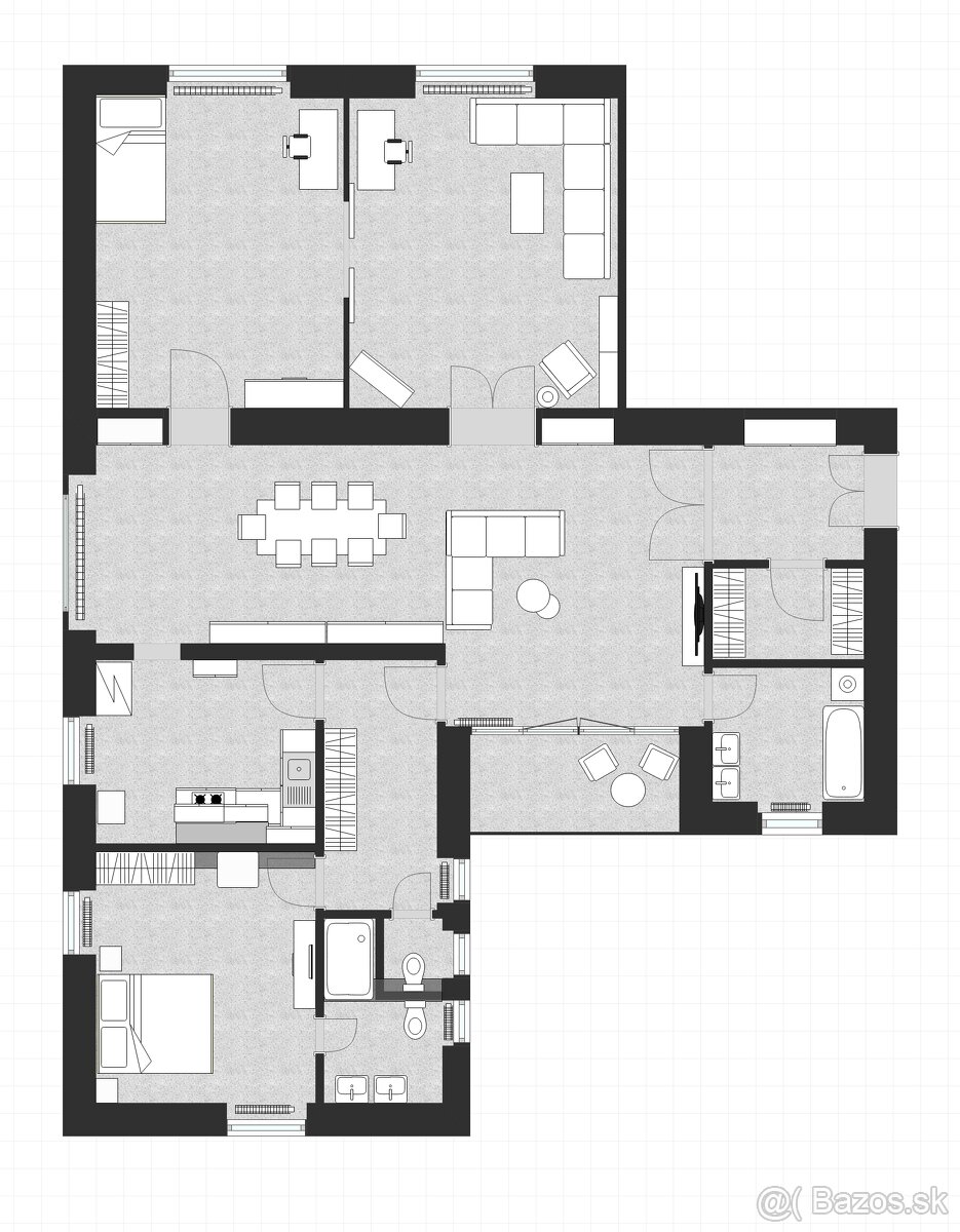 Predaj 5-izb. byt s dušou, 183 m2, Holubyho ul., Staré Mesto - 3