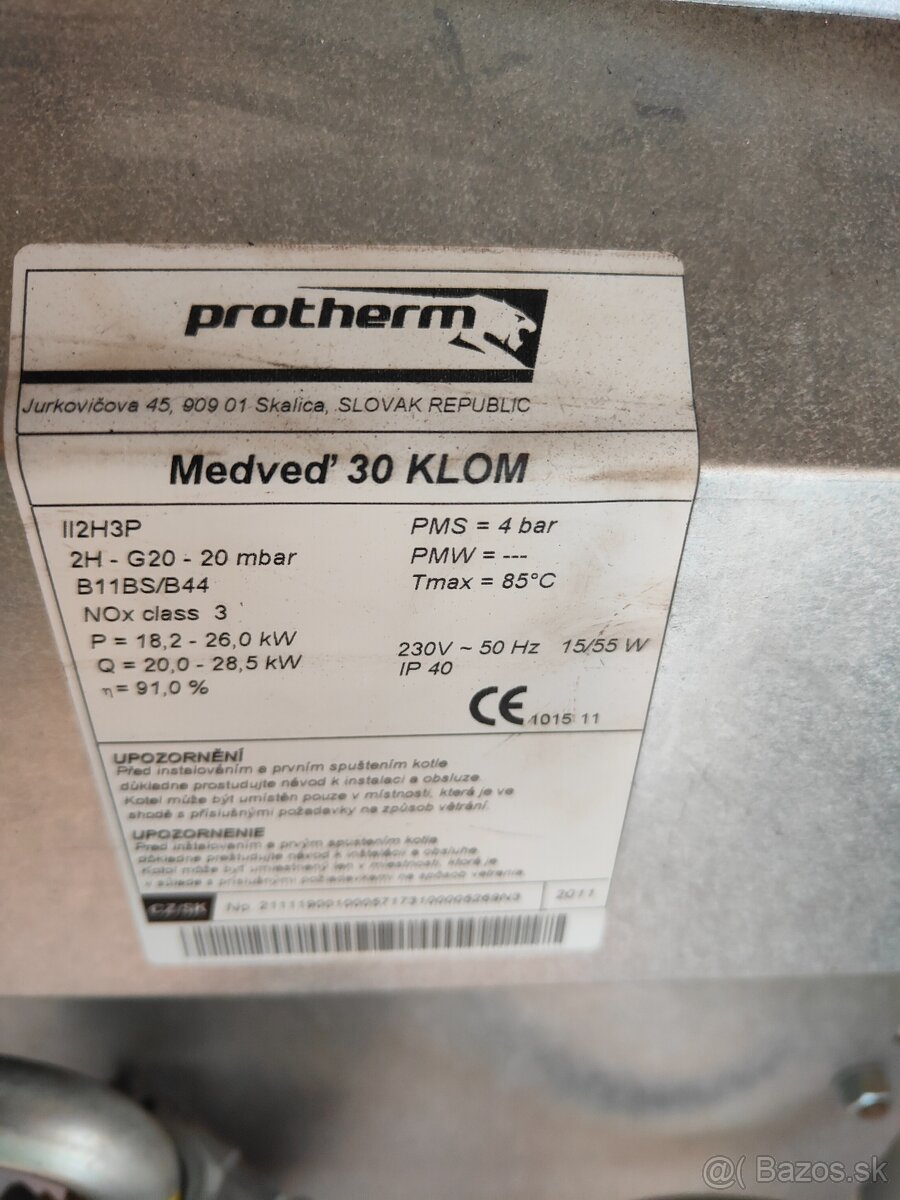 Predám plynový kotol Protherm Medveď 30klon - 3