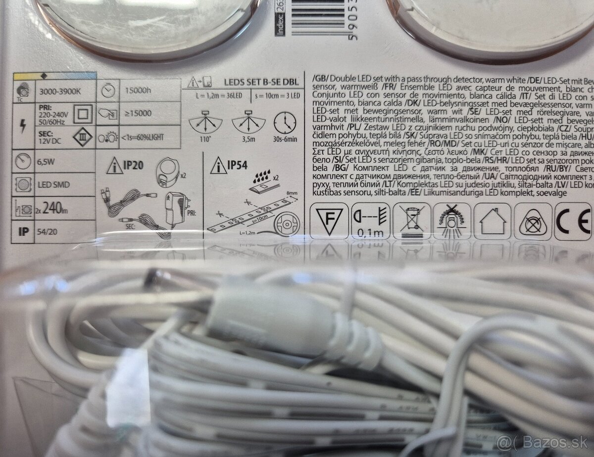 LED pás so spínačom snímačom pohybu 2x + 2x - 3