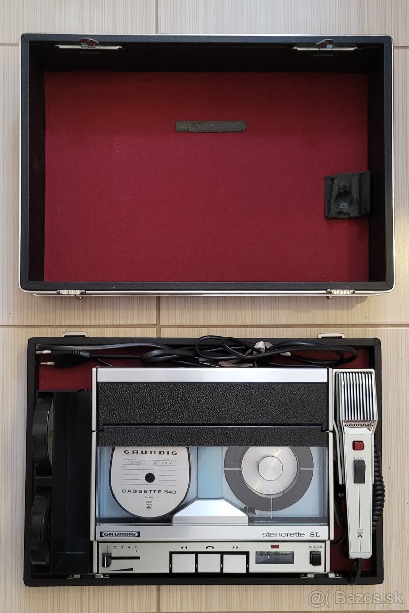 Predám historický kufríkový diktafón GRUNDIG - stenorette SL - 3