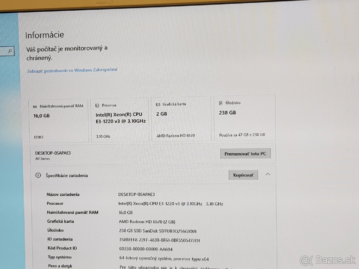 PC - Xeon E3-1220 V3 / 16GB RAM / Radeon HD 6670 - 3