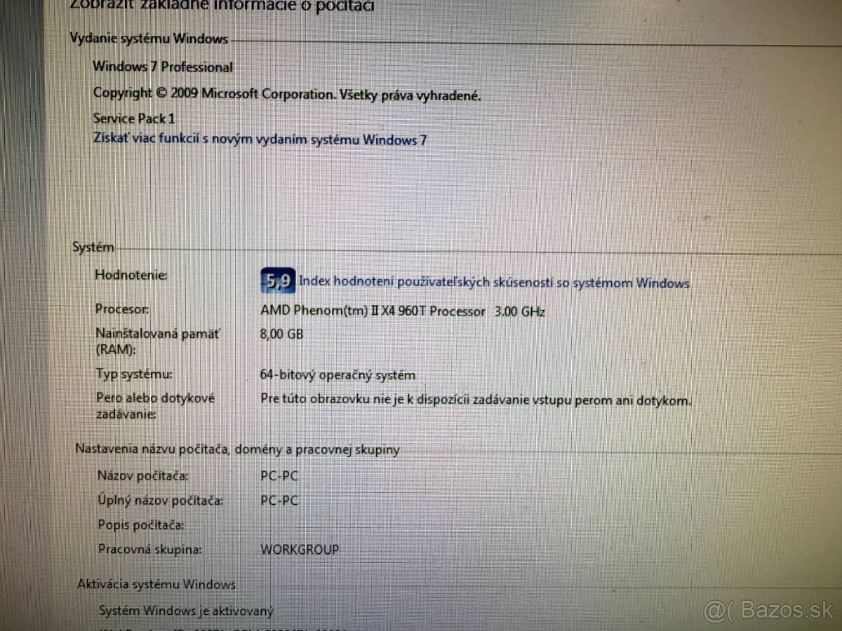 Stolový počítač AMD Phenom II X4 / 8GB / 500GB SSD / GT 730 - 3