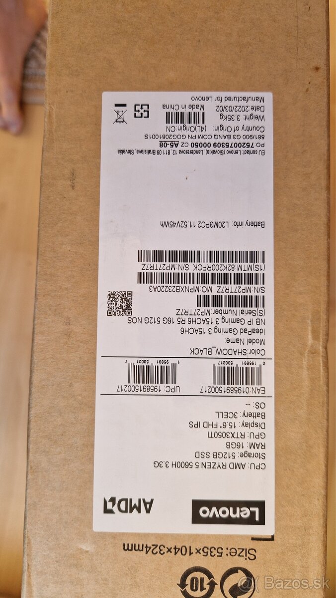 Notebook Lenovo ideapad gaming 3 - 3