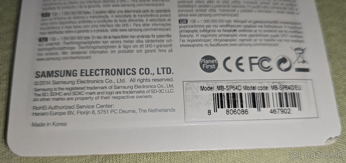 Predám Samsung EVO 64GB SD karta CID - 3