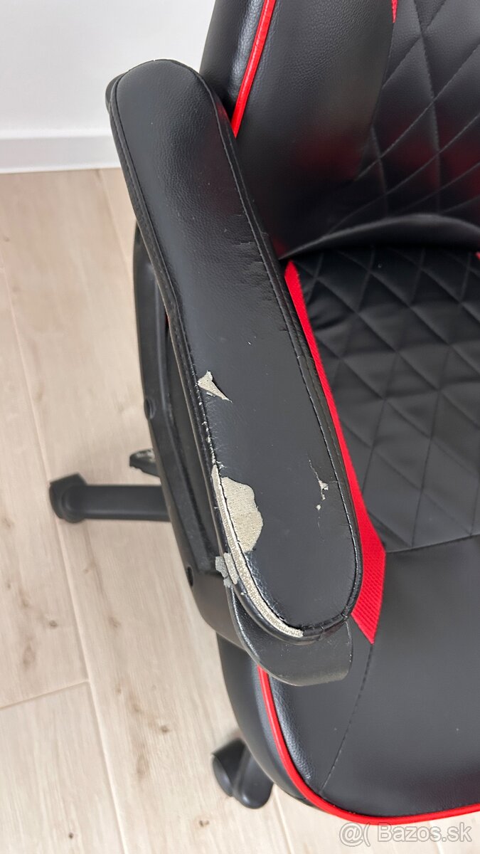Herná stolička čierno-červená - 3