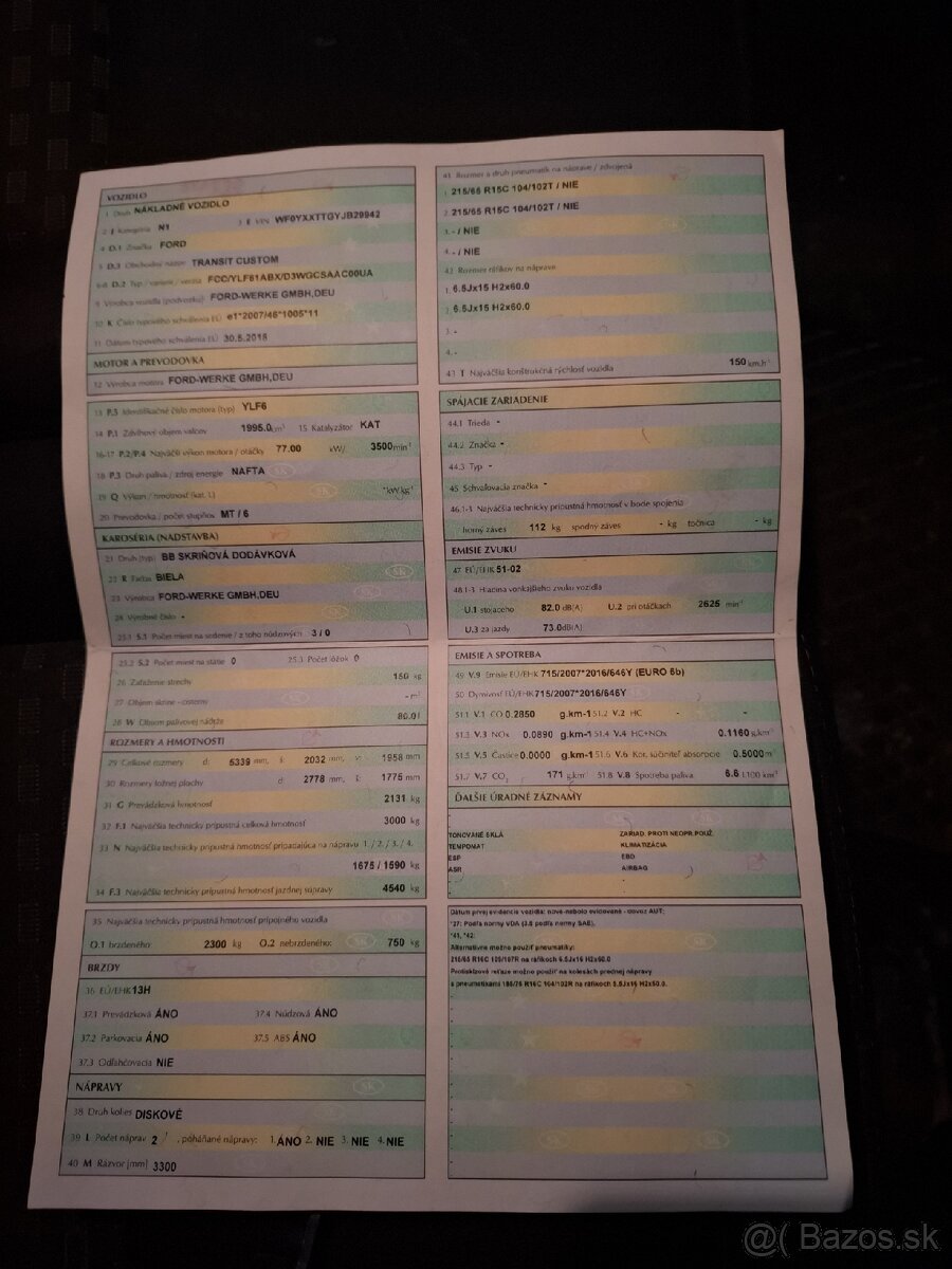 Predám Ford Transit custom - 3